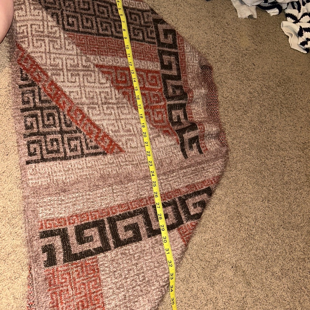 Multicolor Geometric Pattern Wool Nylon Alpaca Sc… - image 6